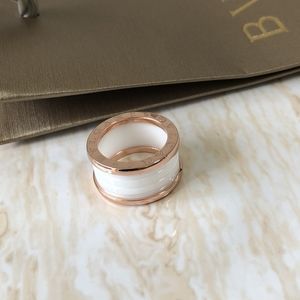 Women's ring 18k rose gold white pottery